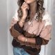 thumbnail image 4 of Gibobby Suéter cuello v, Suéter con cuello en V para mujer, estilo coreano, a rayas, de punto ajustado(Rosa,XG), 4 of 5