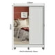 thumbnail image 3 of Ropero Closet Madesa Luke 2 Puertas 1 Espejo y Pies Blanco, 3 of 7