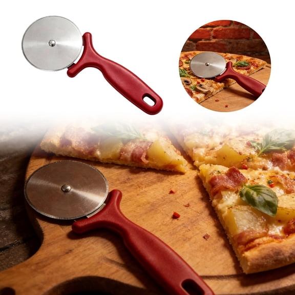 Sharp Stainless Steel Pizza Cutter with Comfort Handle, Multi-Purpose Slicing Tool for Pizzas & Flatbreads, Dishwasher Safe Kitchen Accessory, Compact Baking Tool for Home & Professional Use