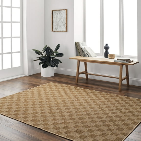 Livabliss Pismo Beach Modern Indoor/Outdoor Area Rug,2' x 2'11",Natural Wheat