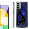 thumbnail image 1 of Shockproof Bumper Phone Case for Samsung Galaxy A13 5G, with Tempered Glass Screen Protector, by OneToughShield ® - Midnight Safari, 1 of 3