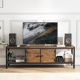 thumbnail image 1 of Idealhouse mesa de TV para 65 - pulgada tvs up to 75 - pulgada tvs. moderno entertainment center almacenamiento gabinete. anchura TV consola adjustable feet sala estar o dorm. rustic brown finish, 1 of 7