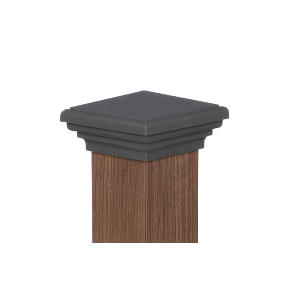 4x4 Post Cap (3.5") Grey New England Pyramid Top for Outdoor Fences, Mailboxes, Decks & Railings, by Atlanta Post Caps
