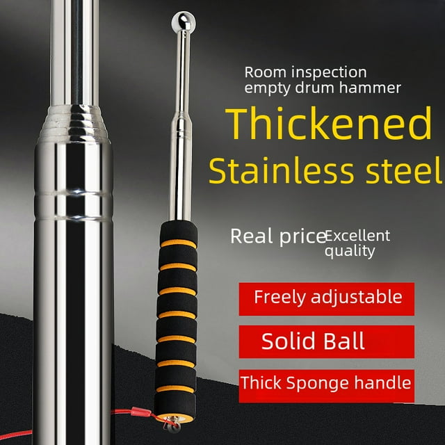 Stainless Steel Extendable Resonance Hammer for Property Inspections – 2M Telescopic Design, Lightweight & Portable Tool for Detecting Wall/Ceiling/Floor Defects, Ideal for Professionals and DIY