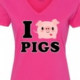 thumbnail image 4 of Inktastic I Love Pigs Women's V-Neck T-Shirt, 4 of 5