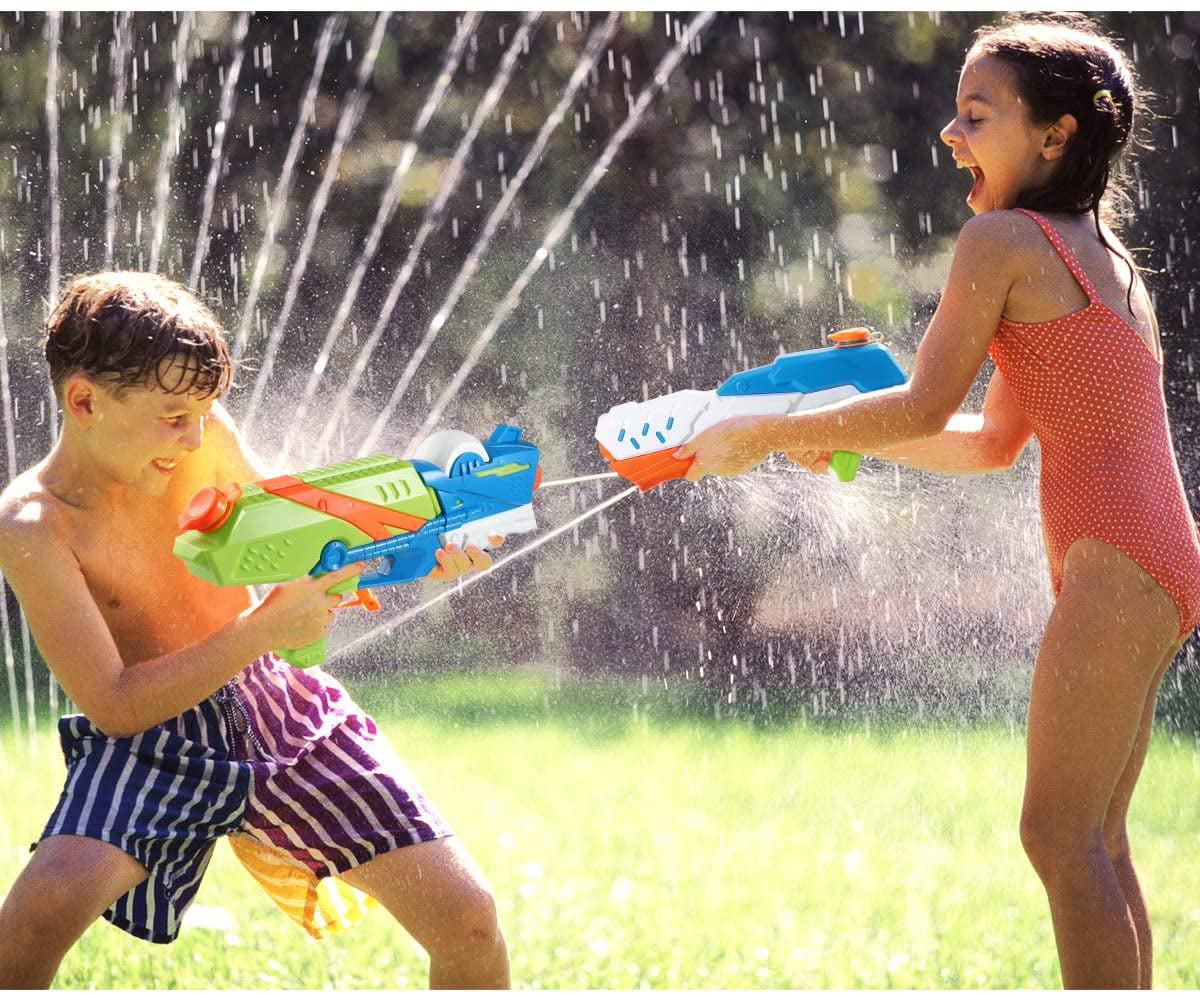 IBaseToy Water Gun For Kids 2 Pack Water Blaster Squir