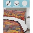 thumbnail image 4 of Red Orange Green Forest Queen Size Down Alternative Comforter, Lightweight Comforter Quilt Bedding Set with Pillow Shams Fall Botanical Tree Maple Leaf All Seasons Bed Comforter Duvet Insert 90"x96", 4 of 7