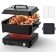 thumbnail image 1 of Olayks Portable Induction Cooktop, 1500W Induction Cooktop with 6 Temperature 8 Power Settings, 99 Minutes Timer, Including 8L Cast Iron Cooking Pot and Cast Iron Pan, 1 of 7