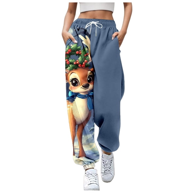 WEAIXIMIUNG Pantalons pour Femmes avec Poches Pantalons de Pâques pour Femmes
