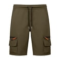 thumbnail image 4 of Xdegoge Workout Cargo Shorts for Men Lightweight Quick Dry Athletic Running Shorts Elastic Waist Drawstring Zipper Pockets for Gym Training Hiking Outdoor Summer Casual, 4 of 7