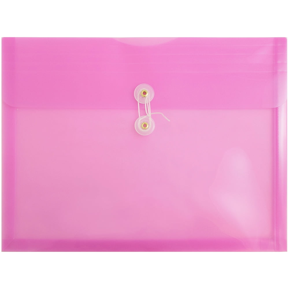 JAM Paper Plastic Expansion Envelopes with Button & String Tie Closure