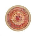 thumbnail image 1 of Indian Handmade Braided Multi Color Cotton with Natural Jute Round Rugs , Home Decor Carpet Size 3 x 3 Feet Round ( 90 cm x 90 cm), 1 of 2