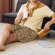 thumbnail image 5 of Fotbe Leopard Print Brown Pantalones Cortos de Pijama para Hombre, Ropa de Dormir, Pantalones de Pijama Cortos para Hombre-Medium, 5 of 6