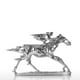 thumbnail image 1 of Caballo de carreras Knight Resina Escultura Estatua con Base Electrosilvering Efecto Racer Abanopi Escultura de resina, 1 of 6