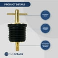 thumbnail image 5 of Five Oceans T-Handle Drain Plug, For 1-Inch Diameter Drains, Locks in Place, Brass Handle, Rubber Plug - FO2882, 5 of 7