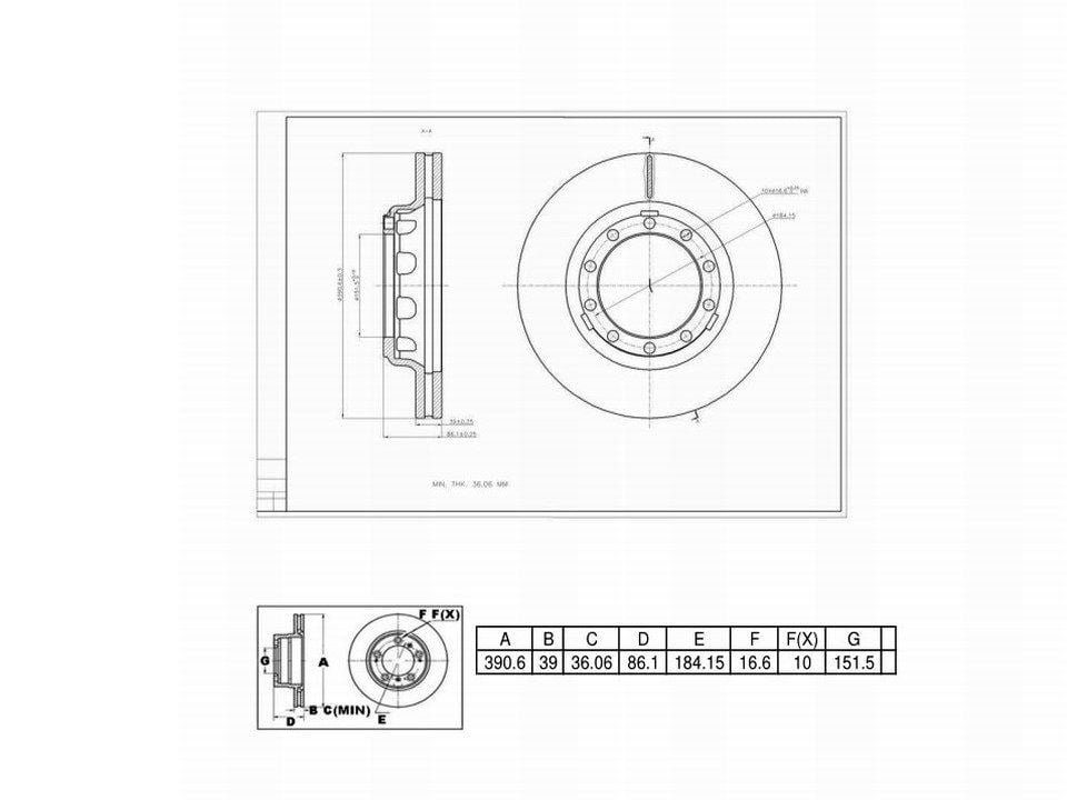 Winstop Brake Rotor, Front WS243489, Ford F-650 2003-2000
