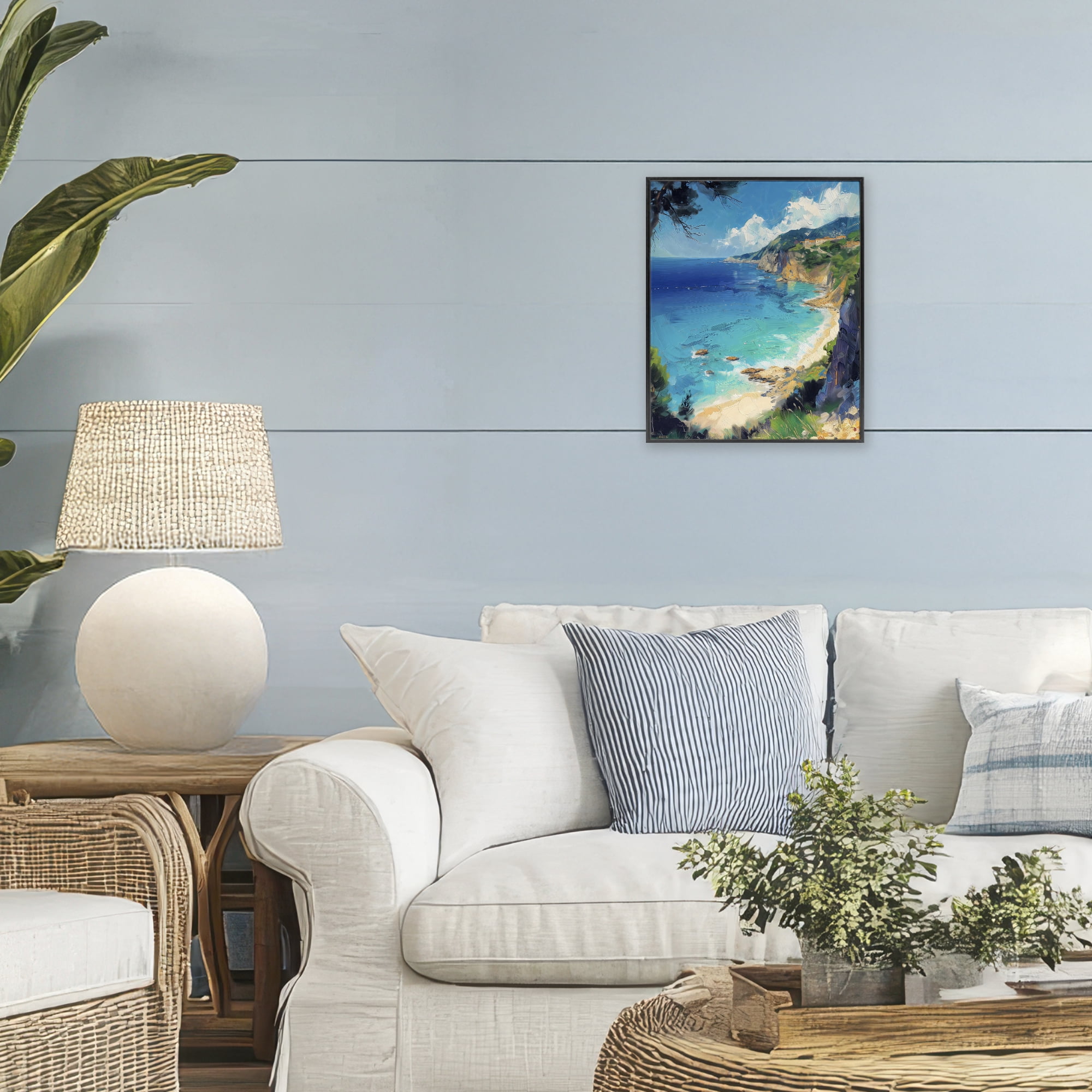 Stupell Industries View of Ocean Retreat Black Framed Giclee Art, design by Creative Studio