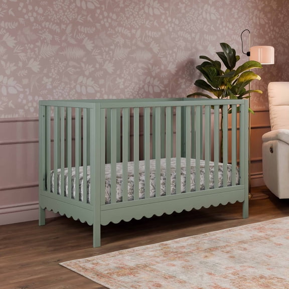 daVinci Sammy Scallop 4 in 1 Convertible Crib, Light Sage