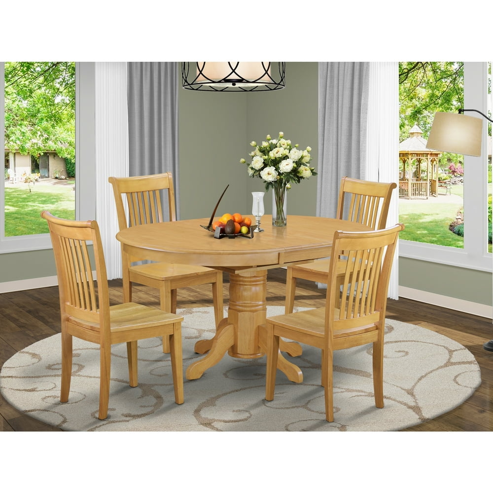 East West Furniture AVPO5OAKW 5 Pc Dining set with a Kitchen Table
