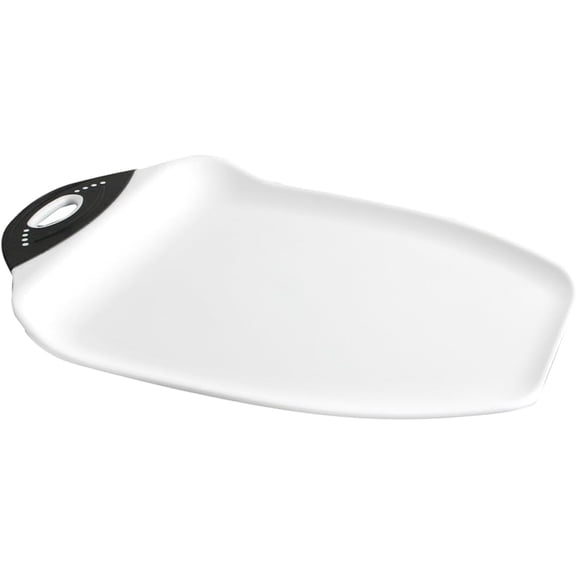 Dexas Chop & Scoop Cutting Board, 11 by 15 inches, White with Black Handle
