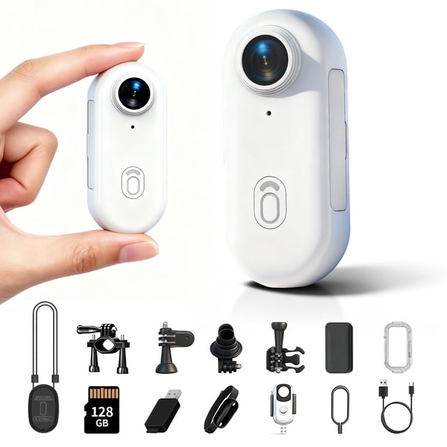 MUOXUEQN Cámara de Acción HD, Cámara de Motocicleta 1080P, Cámaras Compactas Magnéticas Manos Libres para el Cuerpo con Accesorios para Ciclismo, Buceo, Dashcam