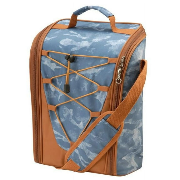 National Outdoor Living 4.5" x 13.4" Blue and Brown Wine Tote Cooler Bag