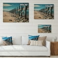 thumbnail image 4 of Designart "Coastal Simplicity Beach Fence I" Nautical & Beach Print on Natural Pine Wood, 4 of 5