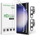 thumbnail image 1 of (2 pack) amFilm Elastic Skin for Samsung Galaxy S23 Ultra 5G 6.8 inch TPU Screen Protector & Tempered Glass Camera Lens Protector, Fingerprint ID Compatible, with Easy Installation Tool, HD Clear, TPU, 1 of 2