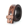 thumbnail image 3 of Resistance Western Leather Belt with Floral Engraved Buckle – Hand-Embossed Full-Grain Cowgirl Belt for Women’s Casual Wear, Plus Sizes Available, 3 of 5