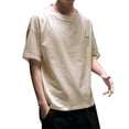 thumbnail image 1 of LUOGENLI T-shirts pour Homme pour Hommes T-Shirt Uni à Col Rond à Manches Courtes en Lin et Coton T-Shirt T-shirts pour Homme T-Shirt Graphique Fête de la Saint-Patrick T-shirts pour Hommes T-shirts Graphiques Pêche Saint-Valentin Beige TG, 1 of 4