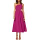 thumbnail image 2 of SAYOO vestidos largos acampanados para mujer 2022, verano sin mangas de un hombro fruncido Color sólido recorte de una pieza SAYOO casual, 2 of 6