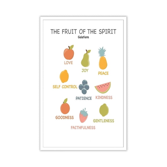 Sunday School Classroom Decor Fruit Of The Spirit Poster Galatians  Wall Art Boho Christian Quotes For Kids Education Church Nursery Home Decor