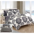 thumbnail image 3 of 8 or 6 Pc. Barella Super soft Large Printed Medallion REVERSIBLE with Geometric Printed Backing Comforter Set, 3 of 6