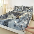 thumbnail image 3 of Feelyou Wolf Twin Sheet Sets for Teens, 3D Jungle Animal Twin Fitted Sheet, Winter Snow Flat Sheet, Ultra Soft Home Decor,3-Piece, 3 of 7