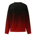 thumbnail image 5 of XFLWAM Womens Crewneck Color Block Sweatshirts Long Sleeve Pullover Shirts 2022 Cozy Fall Top Wine Red XXL, 5 of 5