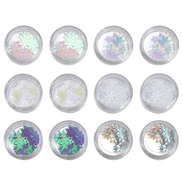12pcs Paillette de manicura Paillette de uñas de Navidad Copo de nieve Nail Art Paillette Manicure Lentejuelas