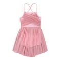 thumbnail image 3 of TiaoBug Kids Girls Lyrical Ballet Dance Dress Camisole Backless Chiffon Leotard Ballerina Dancewear A Pearl Pink 16, 3 of 7
