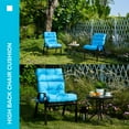 thumbnail image 5 of YOOZEKU Outdoor Indoor High Back Chair Cushions Set of 4,Waterproof All-Weather Patio Adirondack Rocking Seat Back Chair Cushions for Outdoor Furniture with Ties,45x22 Inch, Aqua Blue, 5 of 6