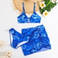 thumbnail image 2 of OYXSER Girls Swimsuit 2 Piece Tankini Bathing Suit Set Comfortable Breathable Cute Bikini Swimsuitswith Cover Ups Beach Skirt, Blue 14-15Y, 2 of 4