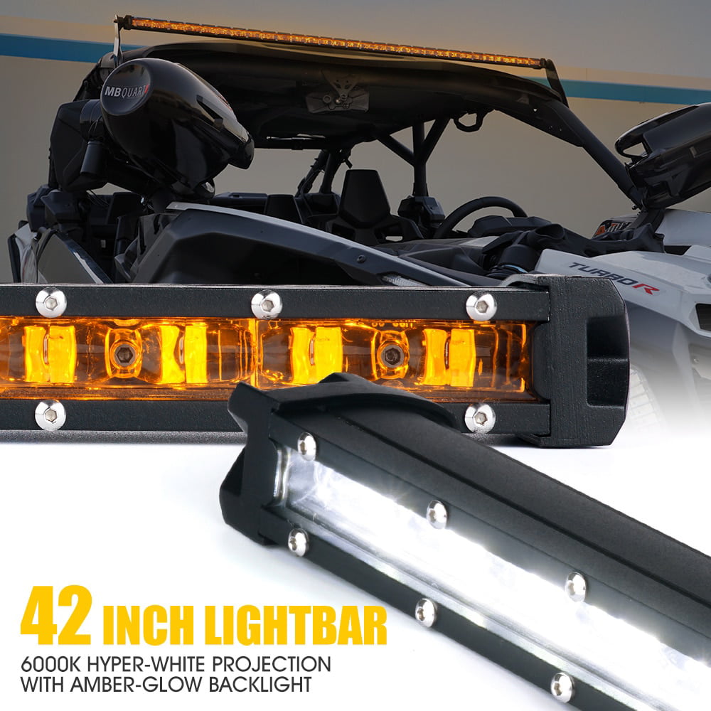 Xprite Sunrise Series 42" Single Row 200W LED Light Bar with Amber Backlight ATV 