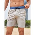 thumbnail image 6 of Aojekbee Men's Summer Casual Beachwear Shorts Tropical Tree/Contrast Color Drawstring Sports Shorts, 6 of 10