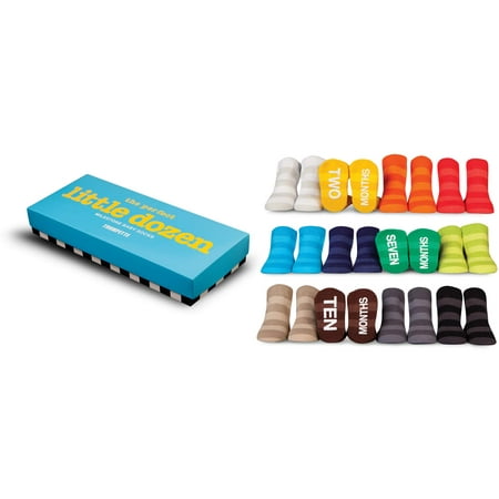 Trumpette Baby Boys' The Perfect Little Dozen (Milestone) Socks 12-pack (0-12 mo.)
