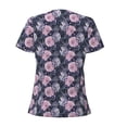 thumbnail image 4 of Naloa Flowers Print T-Shirts Short Sleeve V Neck Tees for Women Fashion Tops Trendy Lightweight Soft Casual Summer Outfits Clothes, 4 of 5