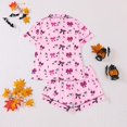 thumbnail image 4 of Elegyee 2 Piece Halloween Pajamas Toddler Girls Short Sleeve Top Shorts Sleepwear Pjs, Size 4-5, 4 of 8