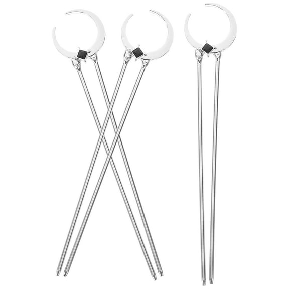 unbranded  3 Pcs Hair Chopsticks for Women Crescent Moon Hairpin Women's Girl