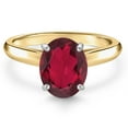 thumbnail image 3 of Gem Stone King 10K Two Tone Gold Ruby Red Mystic Quartz Engagement Ring for Women | 1.80 Cttw | Oval 9X7MM | Gemstone Birthstone | Size 7, 3 of 6