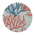 thumbnail image 4 of PIKWEEK Round Tablecloth Red Pink and Mint Corals Tropical Reef Nautical Decorative for Picnic Dining Kitchen Farmhouse White, 4 of 8