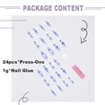 thumbnail image 2 of Fake Nails with Glue, Press on Nails Long Coffin Nails, Matte Heart Acrylic Nails Baby Blue Artificial French Tip-4PCS/Set, 2 of 4