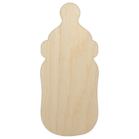 Cute Baby Bottle Wood Shape Unfinished Piece Cutout Craft DIY Projects - 4.70 Inch Size - 1/8 Inch Thick