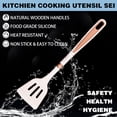thumbnail image 3 of 7-Piece Silicone Kitchen Utensil Set with Rose Gold Accents - Dishwasher Safe, Non-Scratch Cooking Tools for Nonstick Cookware (Black/White), 3 of 5